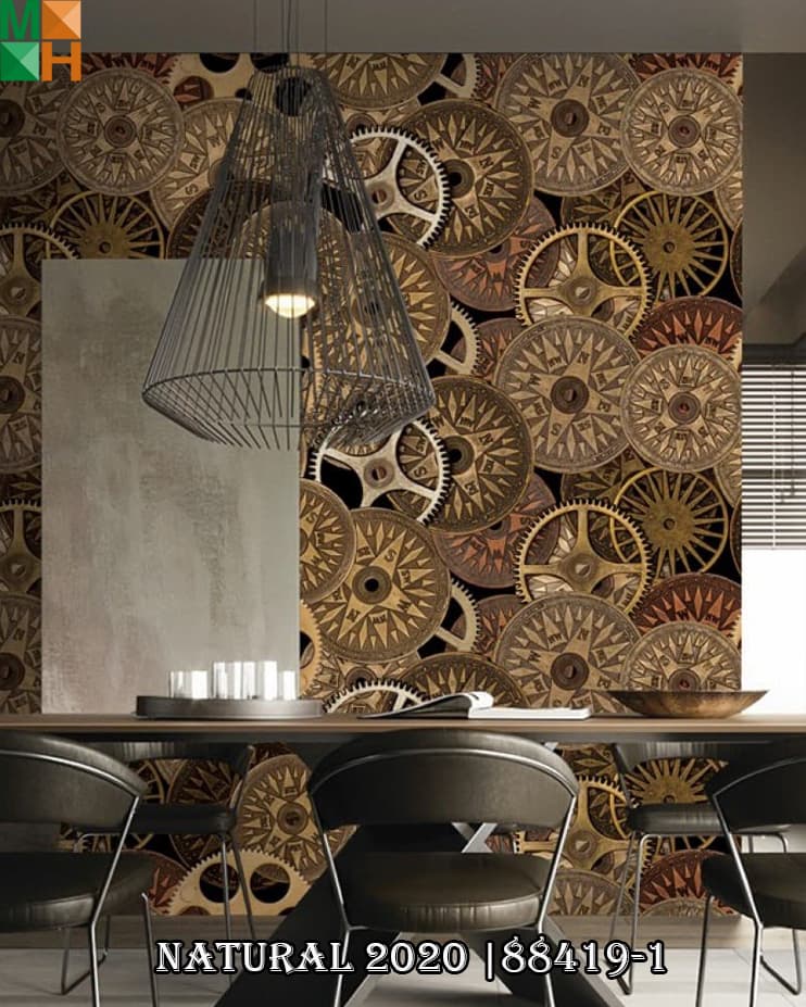  Giấy dán tường 3D họa tiết bánh răng cưa 88419